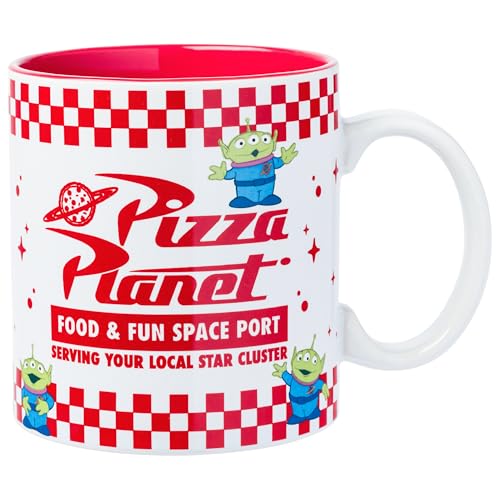 Silver Buffalo Disney Pixar Toy Story Ceramic Mug Featuring Pizza Planet Design, 20 Ounces