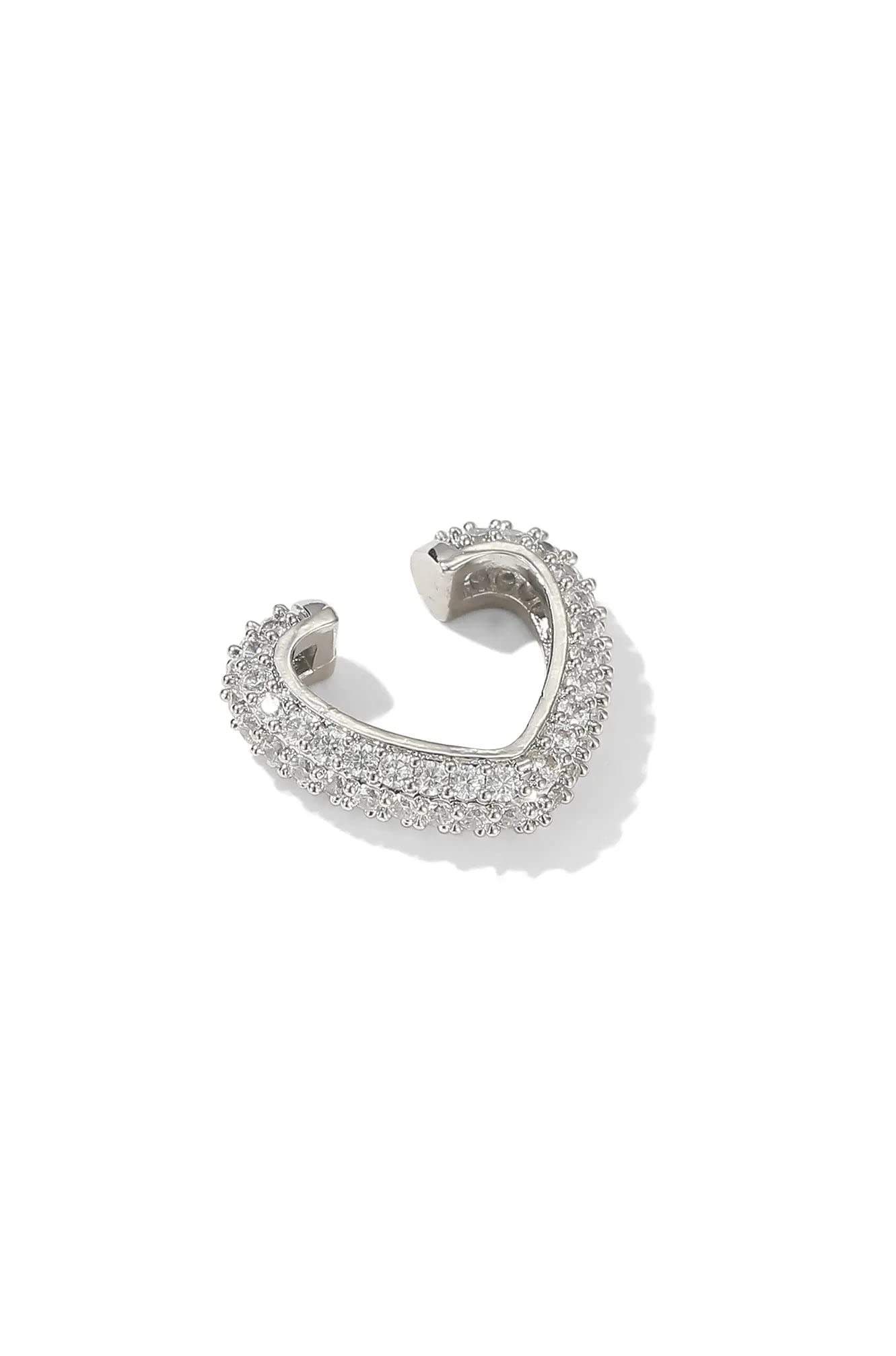 NEMICHAND JEWELS 925 Sterling Silver Heart Clip-On Ear Cuffs - Trendy Pave Heart Earrings For Non-Pierced Ears And Cartilage For Women (B07C6X2JLX) Amazon Price History, Amazon Price Tracker