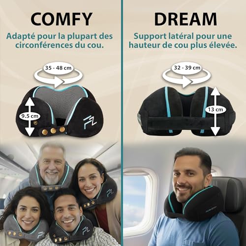 Coussin De Voyage Avion : FLOWZOOM Comfy Oreiller de Voyage en Mousse à Mémoire de Forme pour A... – Image 6