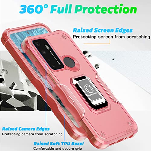 Euxery Compatible With At&T Radiant Max 5G 6.8" / Cricket Dream 5G / Cricket Innovate 5G / At&T Fusion 5G Phone Case With 2 Pack Hd Screen Protector,Built Kickstand, Heavy Duty Protective Case Pink #TOP4