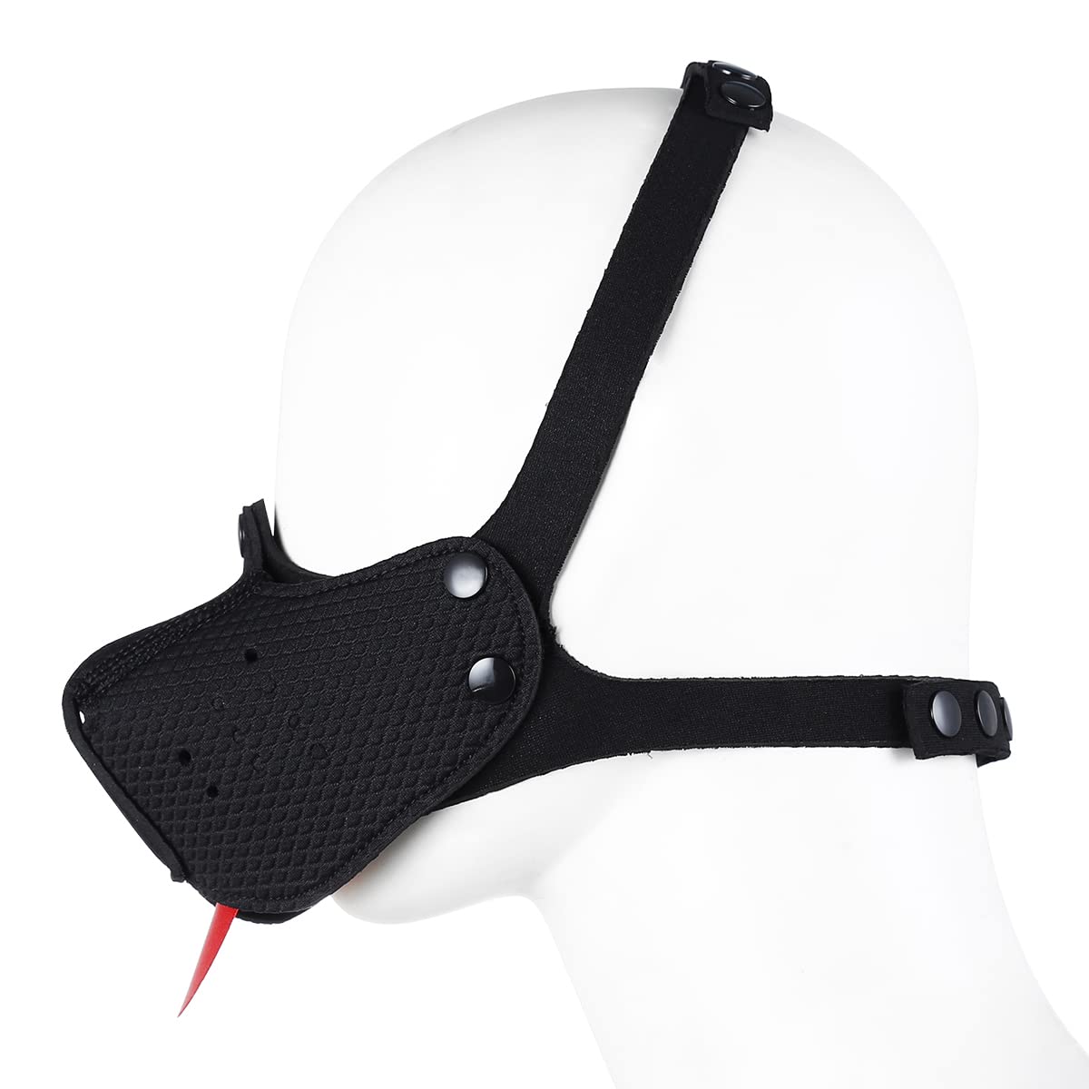 YILUQIFLY Full Face Mask Dog Puppy Halloween SM Cosplay Neoprene Rubber Adult Mask (Black) - Image 4