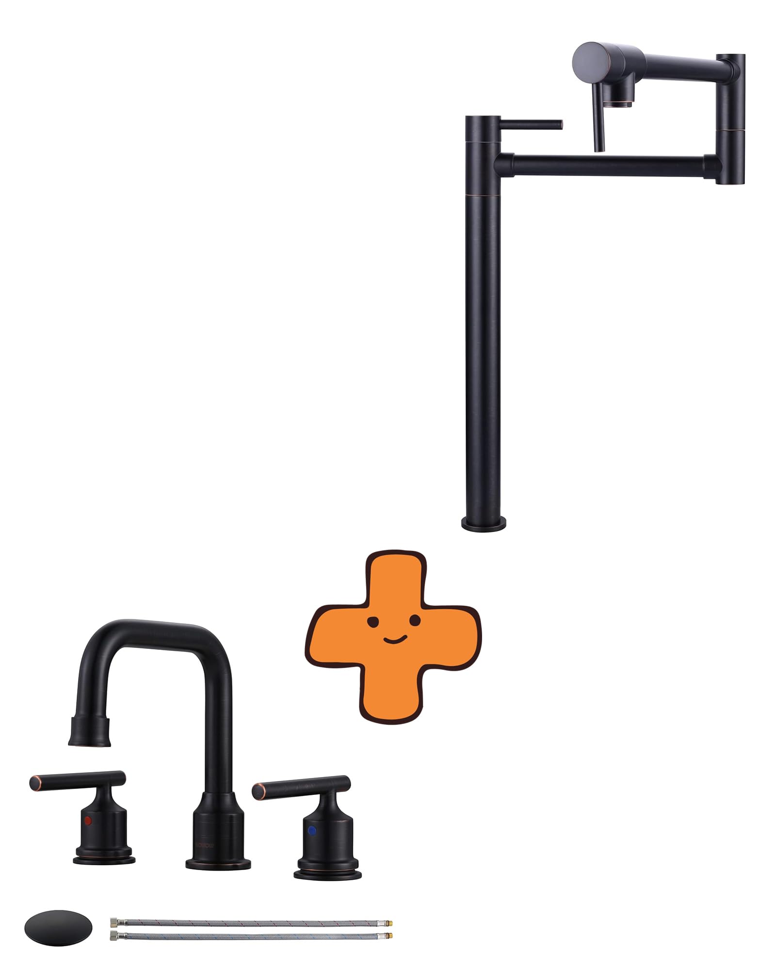 Jnfidosr Bronze Pot Filler Faucet Deck Mount Stove Faucet And Bathroom Faucet