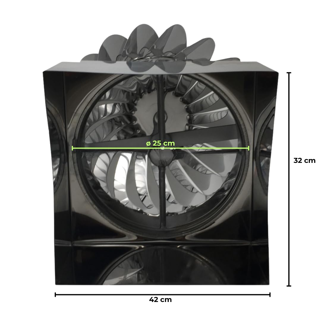 EINSIDE Comignolo girevole, Cappello eolico per camini in acciaio inox AISI 304, Base rettangolare 32 x 42 cm
