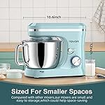 HOWORK Electric Stand Mixer,10+p Speeds With 6.5QT Stainless Steel Bowl,Dough Hook, Wire Whip & Beater,for Most Home Cooks,Blue - Image 5