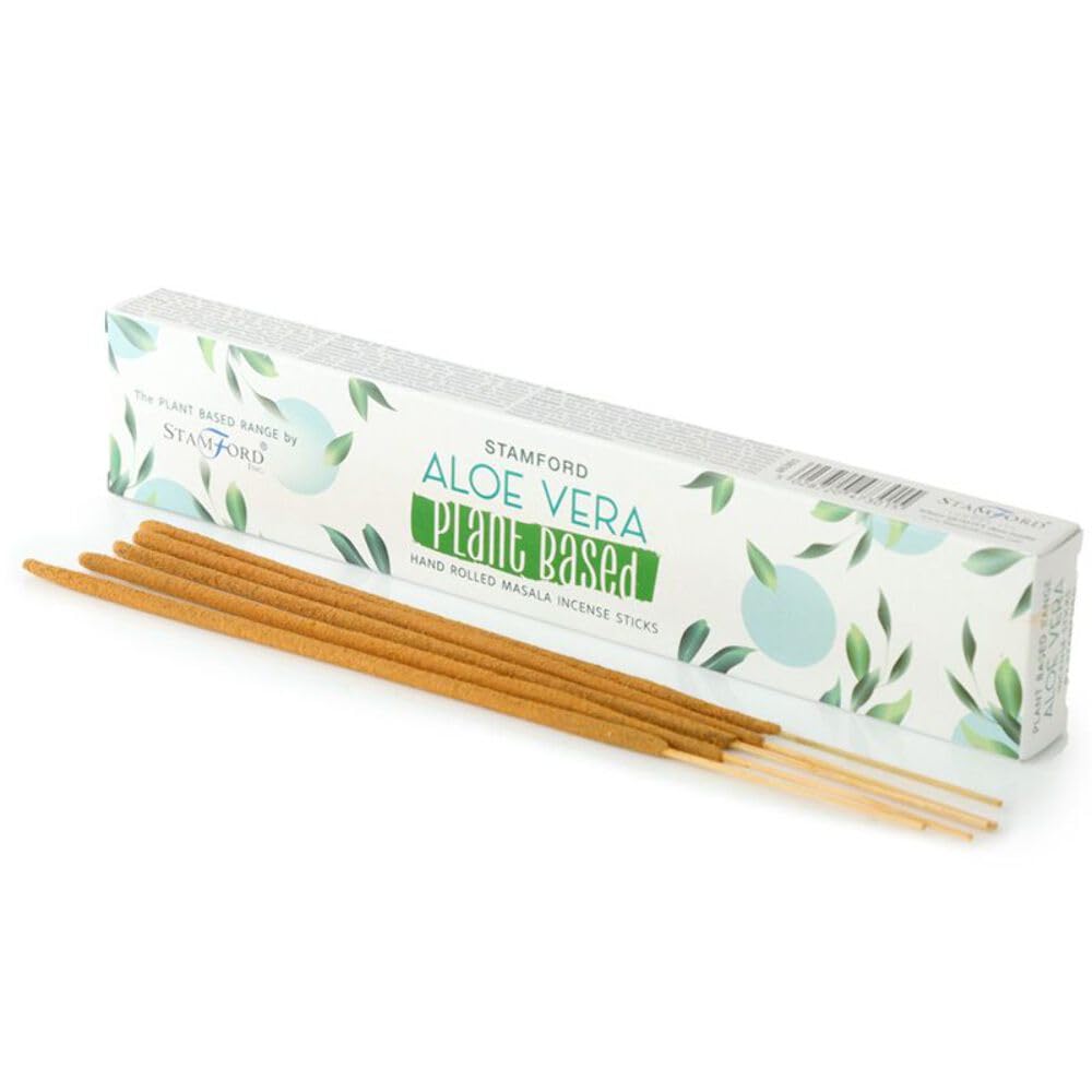 Puckator Stamford Premium Plant Based Masala Incense Sticks - Aloe Vera Scented - Spiritual Insensé Sticks - Zen Meditation Gifts - Organic - Insense - Insencesticks - Rituals Fragrance Sticks -15