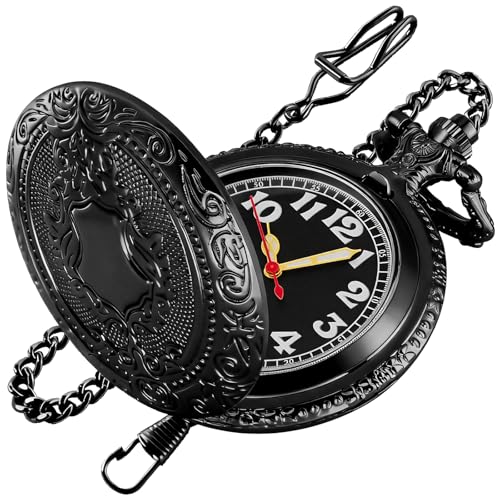 Tiong Shield and Eagle Montre de poche lumineuse à quartz pour homme avec chiffres arabes et chaîne, Cf-new40