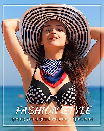 Bonuci Square Sailor Scarf Silk Satin Flight Attendant Scarf for Women4