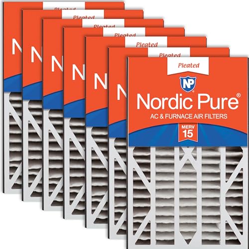 Nordic Pure 16x25x3 Pleated MERV 15 Air Filters 7 Pack