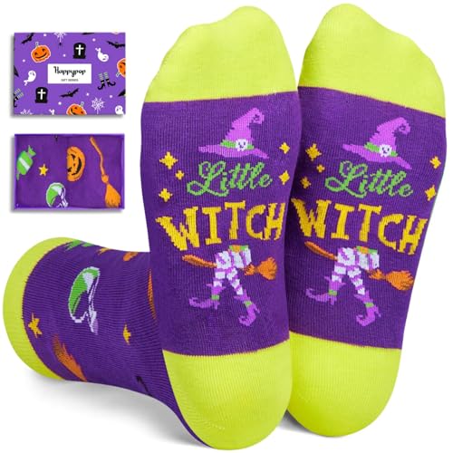 HAPPYPOP Halloween Gifts Socks Spooky For Boys Girls - Halloween Gifts for Kids 4-6 Years Old Witch Gifts, Horror Spooky Socks