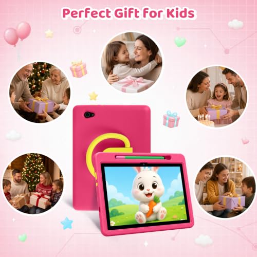 Image of Android 16 Kids Tablet HD 10 Inch with Stylus & Case, 24GB RAM 64GB ROM 1TB