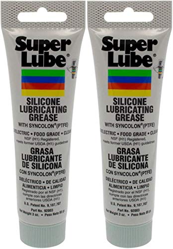 Super Lube 92003 Silicone Lubricating Grease with PTFE, 3 oz Tube, Translucent White (.2-Pack (Translucent White))