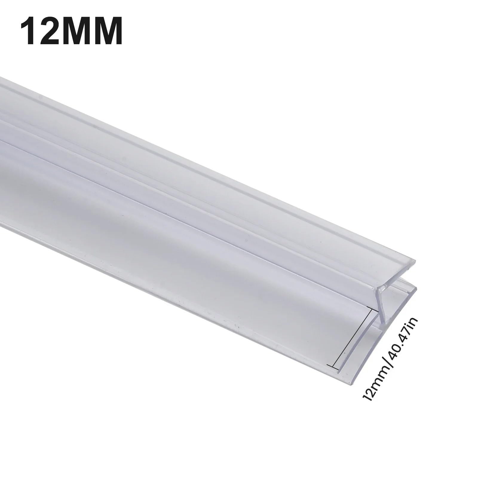 miękka, elastyczna, składana biała guma, Taśma uszczelniająca do szklanych drzwi łazienki, przezroczysta 600 cm do szkła o grubości 4-6 mm i szerokości 12-23 mm(12mm)