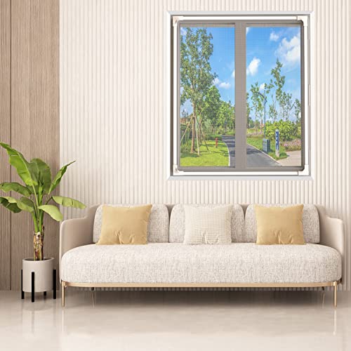 Yuzzy Adjustable Window Screen Self-Adhesive Window Screens Free Cutting Diy Max Mesh Screen Window Replacement Screen Fits Various Windows 61 X 63 Inch #TOP1