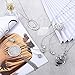 Jstyle 6Pcs Long Pendant Necklaces for Women Long Sweater Necklaces Silver Flower Tassel Disk Circle Leaf Statement Sweater Chain Necklace for Women Y Necklace Set Fashion Jewelry C