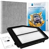 Femota Cabin & Engine Air Filter Kit, CF10134 & CA11113, Lab Certified MERV 13, Pre-oiled, 2pcs, Specific for Honda Civic (2012-2015, 1.8L L4 Only), Acura ILX (2013-2015, 2.0L L4 Only)