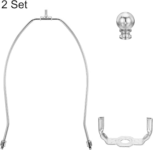 Miniatura 53 de PATIKIL Kit de arpa de lámpara de 6 pulgadas con remate, 2 juegos de soportes de pantalla de lámpara desmontable, accesorios de iluminación