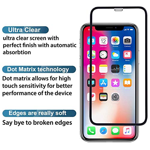 Image of STP FEEL Premium Tempered Glass Screen Protector Guard for iPhone X /XS /11 Pro (Black, Pack of 1) - Edge to Edge Coverage, Easy Installation Kit