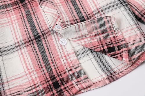 Image of SANGTREE Girls & Women's Long Sleeve Flannel Plaid Shirt Button Down Shirts, 3 Months - US 2XL