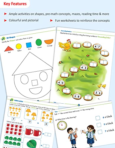 Image of Woodsnipe Number Writing and Maths Practice Books for Preschool Ages 4 to 6 Years| Number Writing 1 to 100 with Tracing, Ample Activity Worksheets on Shapes, Comparisons, Addition, Subtraction & more