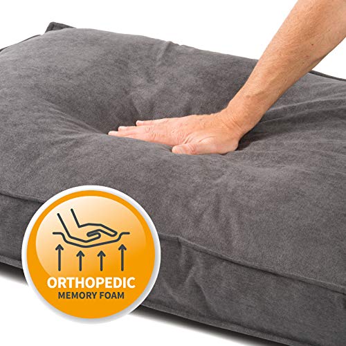 JAMAXX Premium Hundekissen Orthopädisch Weich Memory Foam, Waschbar, Nässeschutz Wasserabweisend - Dicke Füllung Visco Elastisch, Flauschig Samtartiger Stoff, Hundebett PDB1001