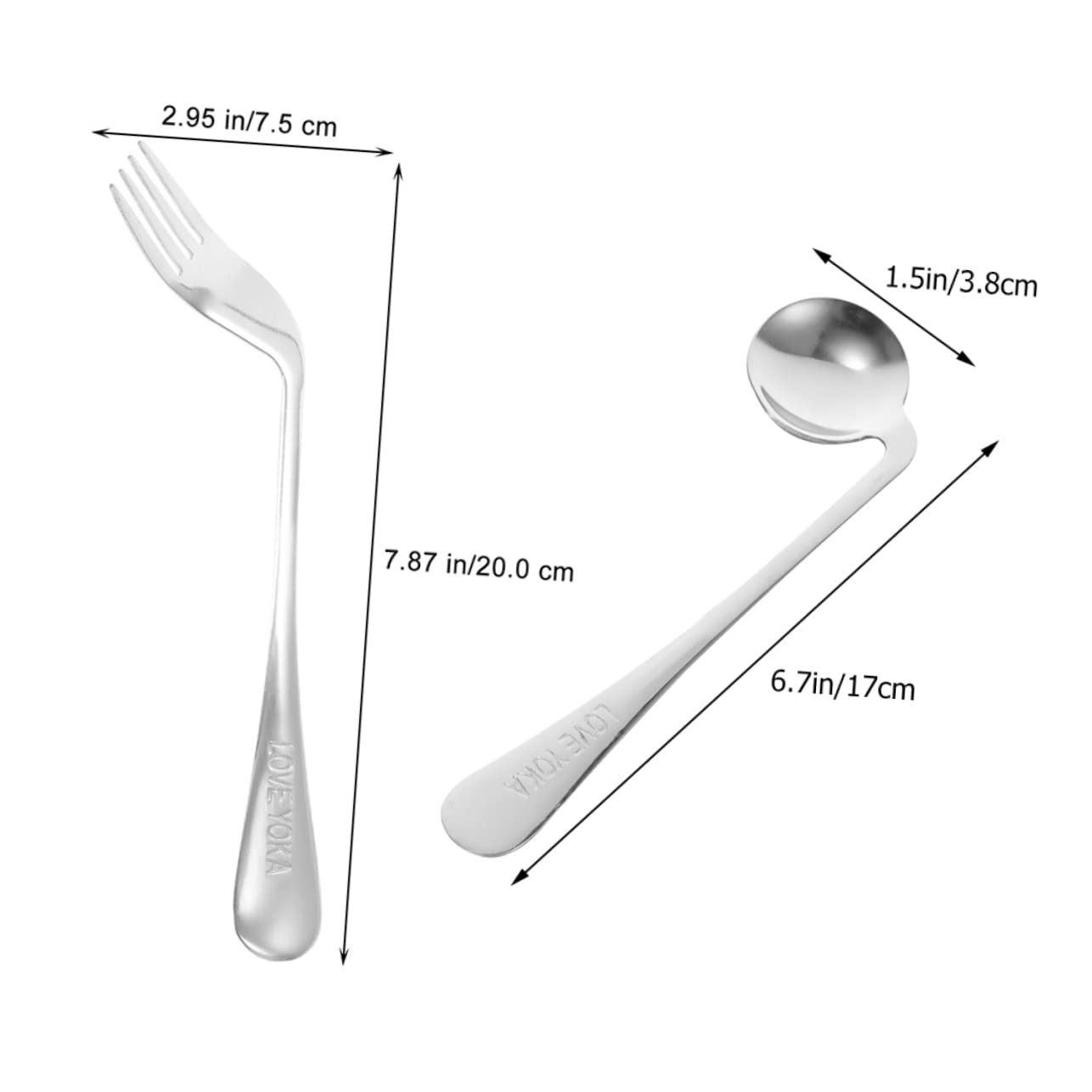 FRCOLOR Non-Slip Comfortable to Hold Silverware Forks Adaptive Feeding Utensils Set Angled Spoon Fork for Seniors Patients