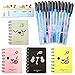 DUGYIRS 12 Pièces Effaçable Stylos Gel Point Fin Faire Disparaître Les Erreurs Des Stylos 4 Pièces Petits Cahiers et 1 Chien Note Collante pour Dessiner L'écriture Planificateur Mots Croisés