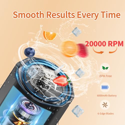 Image of Portable Blender, Personal Blenders with Pulse Mode, Smoothie & Shake Maker