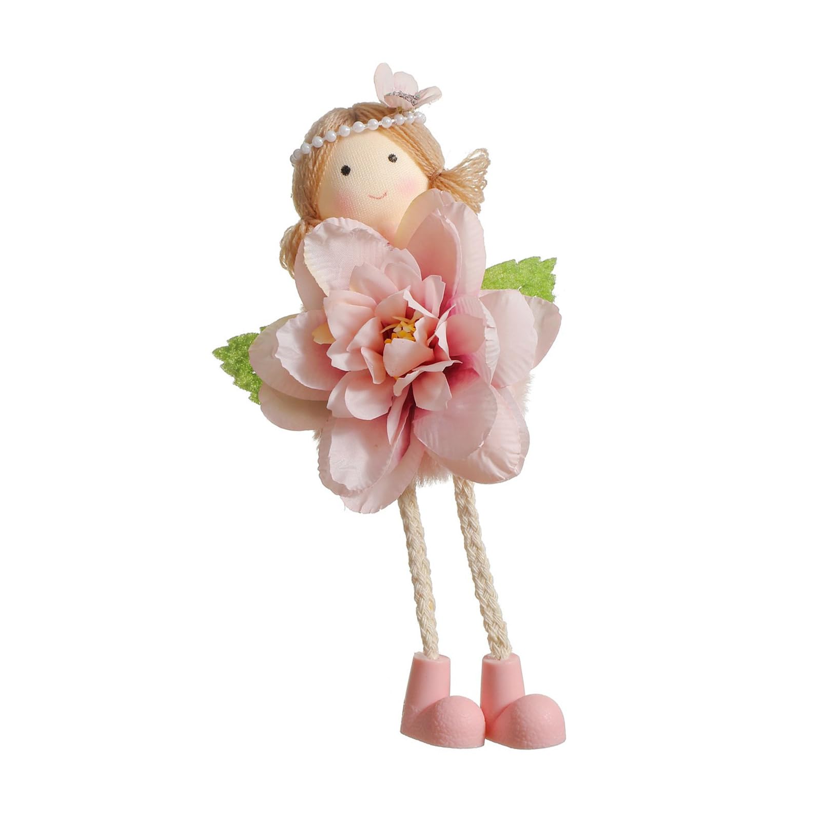 Hsioluted Stylish Girl Dolls Hanging Accessory Unique Girl Dolls Hanging Accessory with Detailed Flower for Art Lover Artistic Bag Charm