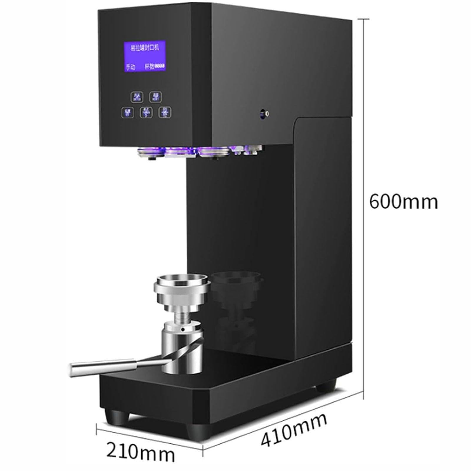 Máquina selladora de latas totalmente automática, 370 W, 55 mm, altura ajustable con pantalla LED para uso doméstico y comercial