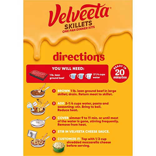 Image of Velveeta Kraft Cheesy Skillets Dinner Kit Box, Lasagna, 4.912 Ounce