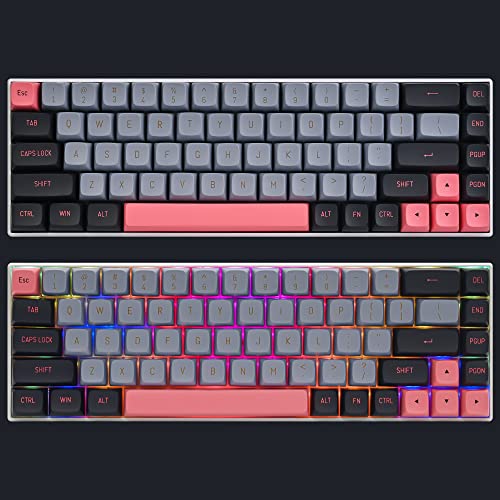 Image of Owpkeenthy 8008 Keycaps Doubleshot PBT 160-Key CSA Profile with 6.25u 7u Spacebar for 75% Percent US /ISO Layout Mechanical Gaming Keyboard (CSA /8008)