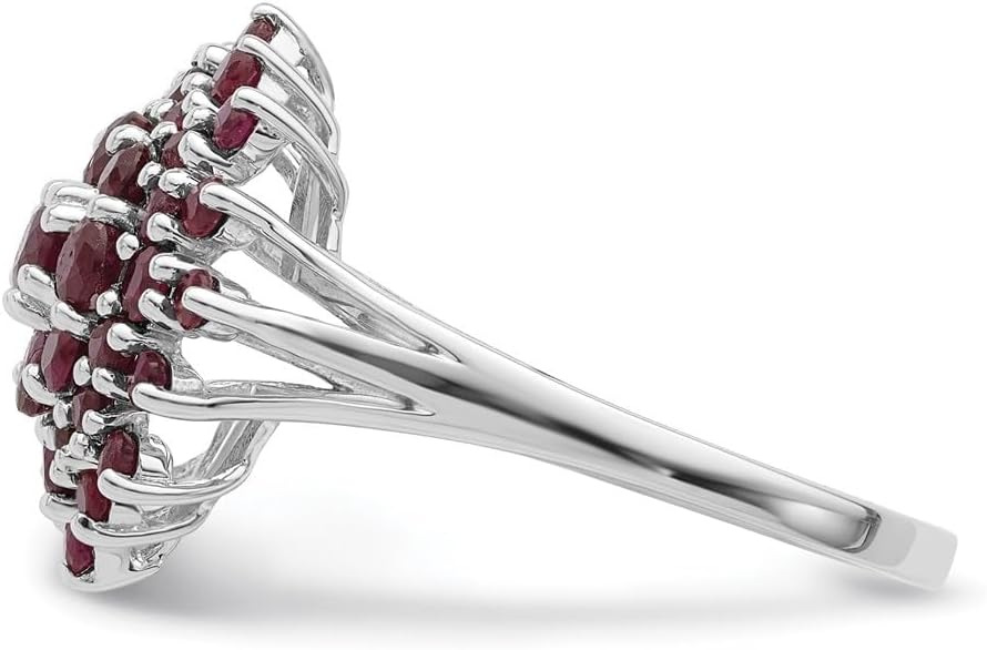 Diamond2Deal 1.22ct Round Cut Ruby 925 Sterling Silver Engagement Ring