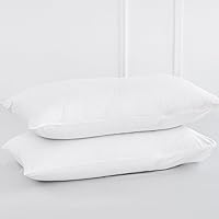 Vista 47 de MooMee Juego de 2 fundas de almohada 100% algodón lavado con textura parecida al lino, transpirable, duradera, suave y cómoda