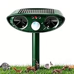 Cat Repellent, Ultrasonic Cat Repellent, Solar Rat Repellent, Cat Deterrent for Gardens UK, Outdoor Animal Deterrent Devices with Motion Sensor for Deer Dog Rabbit Skunk Yard Garden Farm Waterproof