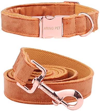ARING PET Dog Collar and Leash Set, Velvet Dog Collar, Dog Collar and Leash, Dog Collar for Small Dogs, Adjuastable Collars for small medium large dogs