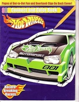 Paperback Hot Wheels Connect & Color - Record-Breaking Racers Book