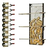 Oddwaxs Wine Rack Wall Mounted with Wine Cork Holder Decorative - bar Decorations for Home, Wine Lover Gift, Housewarming Gift, Home Bar Decor, Kitchen Decor