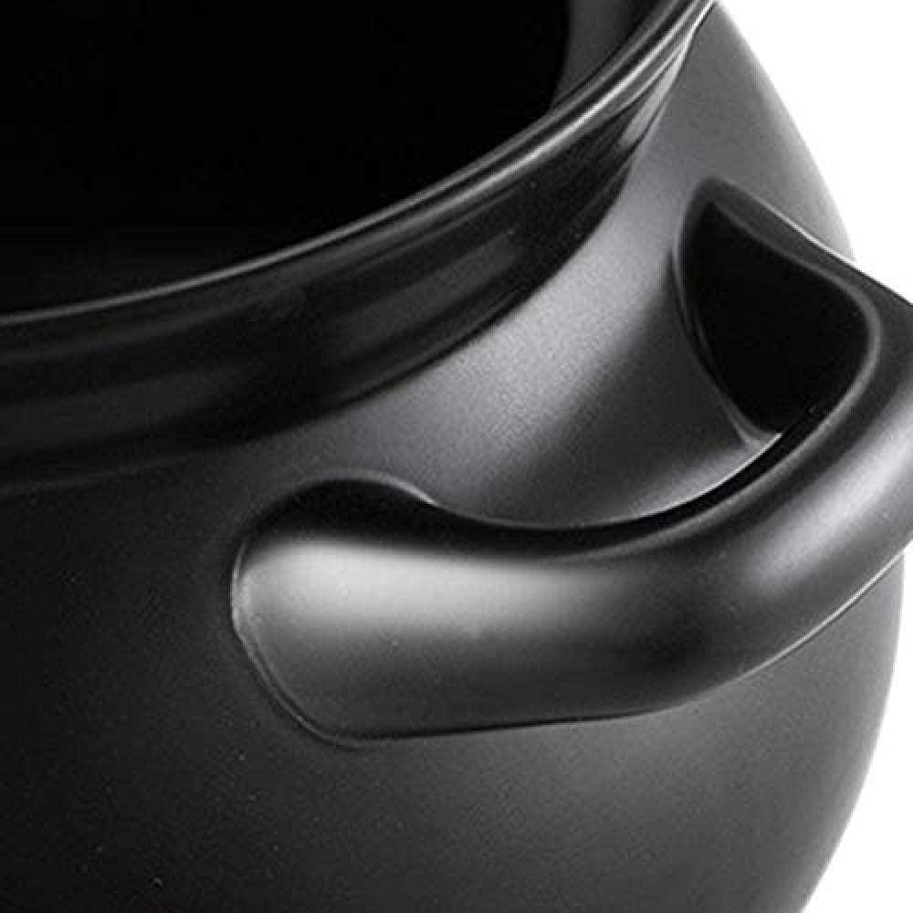 Olla de cerámica Resistente al Calor con Tapa, pequeña Olla Redonda de Barro de gres, para cocinar arroz, A-2.5L (Capacidad A: 10L)