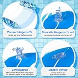Alintor Luftmatratze Pool, 2 Stück Pool Zubehör Wasserhängematte, XL Luftmatratze Wasser Hängematte, 4 IN 1 Luftmatratze Pool Erwachsene Wasserspielzeug, Wasserhängematte Mit Netz Pool Spielzeug