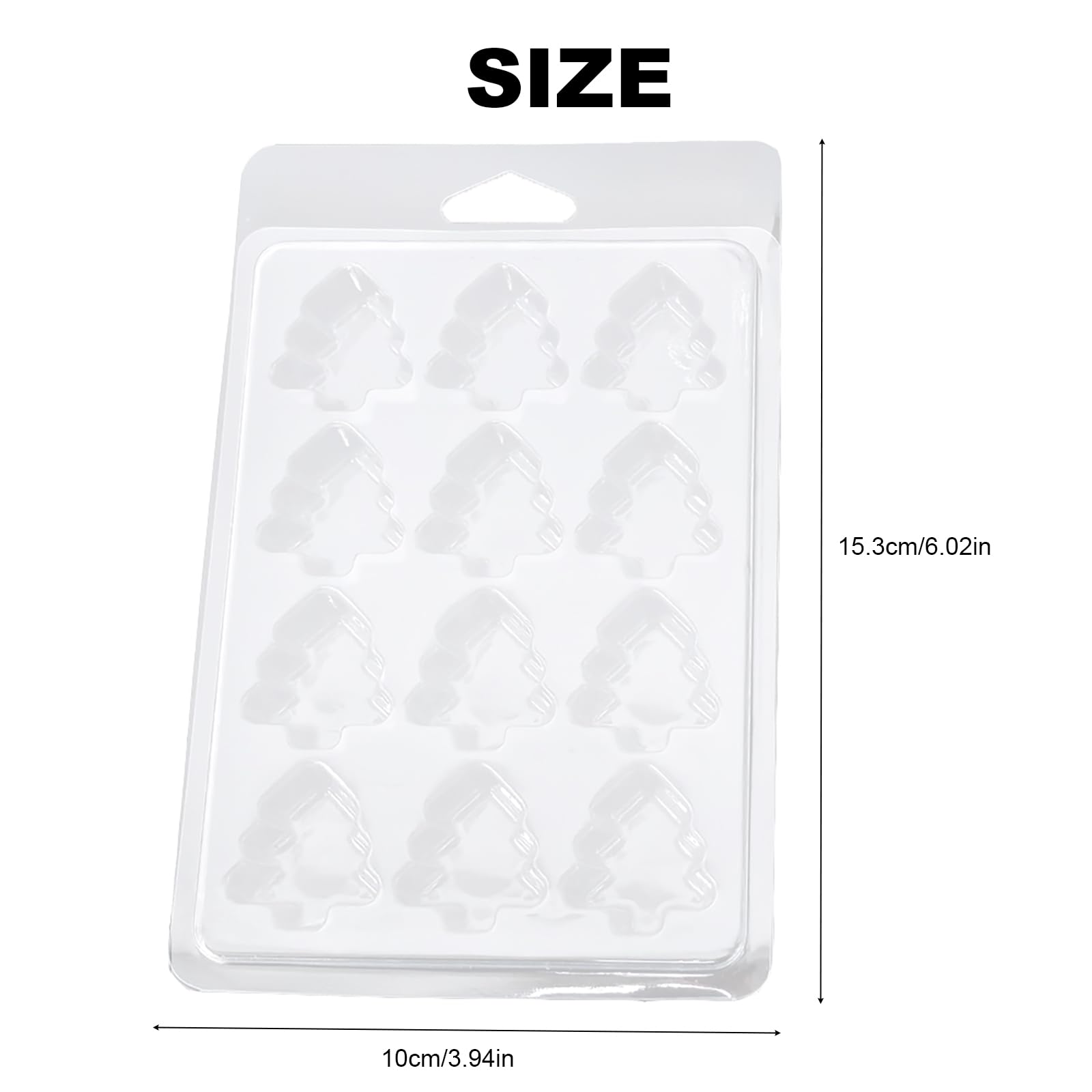 100 sztuk foremek do topienia wosku, przezroczyste plastikowe formy PET wielokrotnego użytku do świec rzemieślniczych i pudełek na mydło i wosk do topienia - Christmas Tree