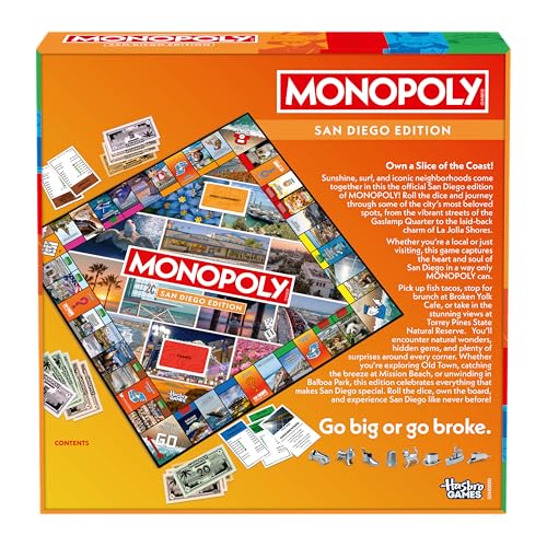 Monopoly San Diego, CA Edición, juego de mesa familiar 2-6 jugadores miniatura 3