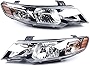TBVECHI Headlight Assembly For 2010-2013Kia Forte / Forte Koup LX EX SX Halogen Headlight Assembly Replacement, Reflector Beam Black Housing Clear Lens Headlamp, Left + Right Side Pair Set
