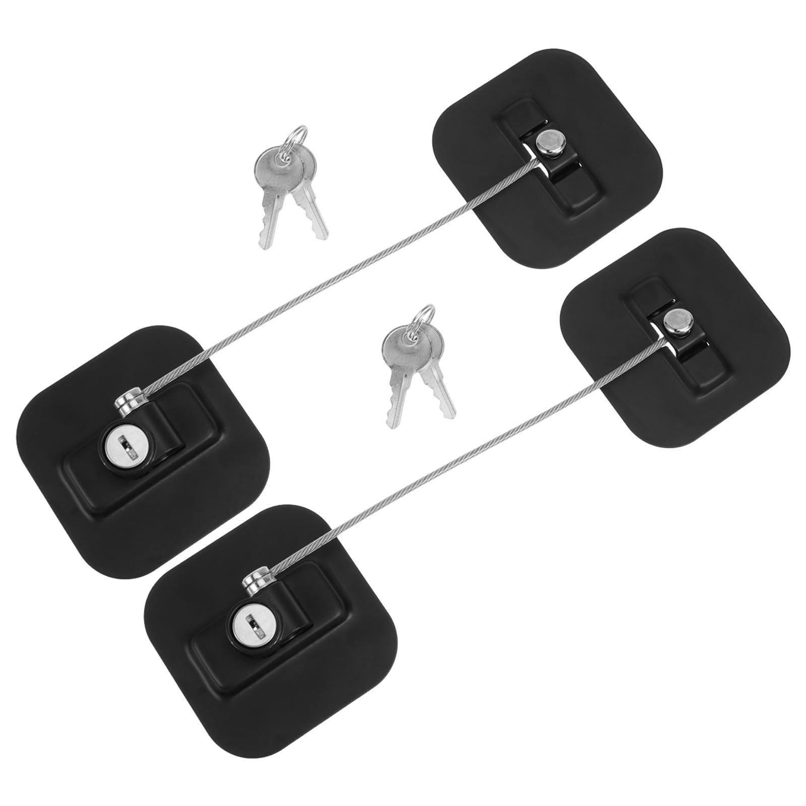 2 Piezas Cerradura de Seguridad Acero al Carbono para Refrigerador y Puerta Corredera, Diseño Negro para Cocina y Sala, Reduce Caídas y Protege a Bebés