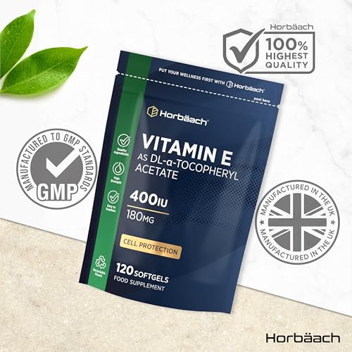 Vitamin E Capsules 400iu | 120 Softgels (4 Months Supply) | Highly Absorbable VIT E as Alpha Tocopheryl Acetate | High Strength Cell Protection from Oxidative Stress | Easy to Swallow | By Horbaach - Image 6