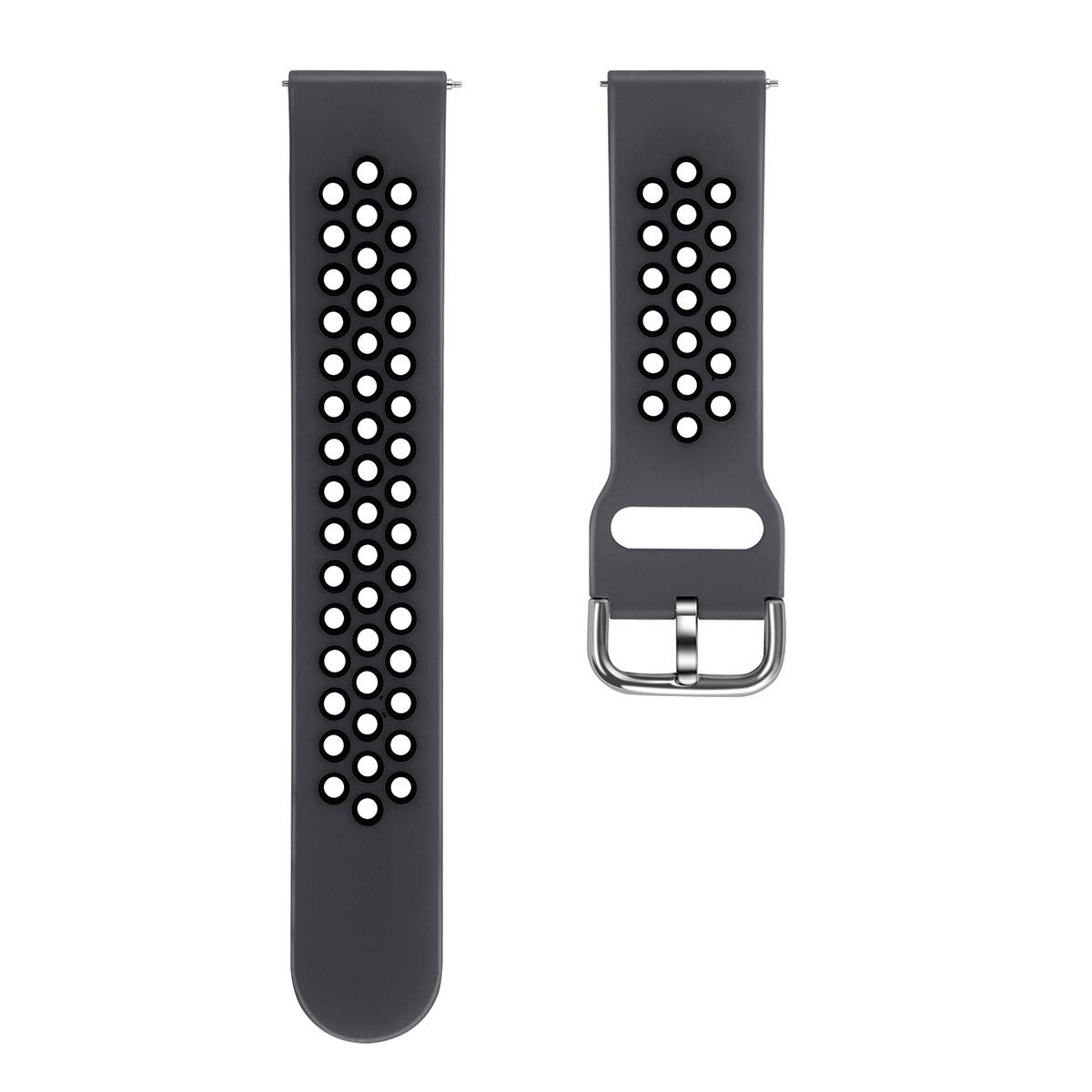Evyune® Silicone Perforate Modern Sport Strap for Fitbit Versa/Versa Lite/Versa 2 / Versa SE (Watch Not Included) (Large, Dark Grey-Black) (B08B5J9V5L) Amazon Price History, Amazon Price Tracker