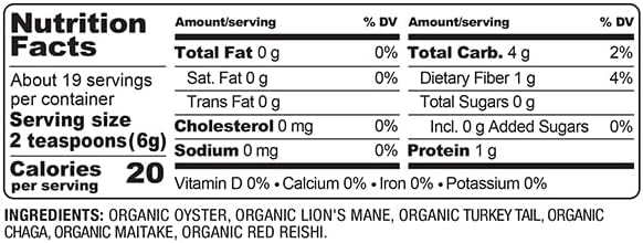 BareOrganics Mushroom Memory Blend Powder – Organic Superfood Mushroom Supplement with Lion’s Mane, Reishi, Maitake & Turkey Tail, Vegan Adaptogenic Powder - 4 oz - Image 3