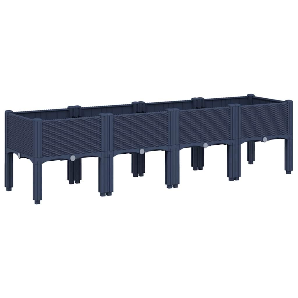 vidaXL Garden Planter with Legs Blue Grey 160x40x42 cm PP