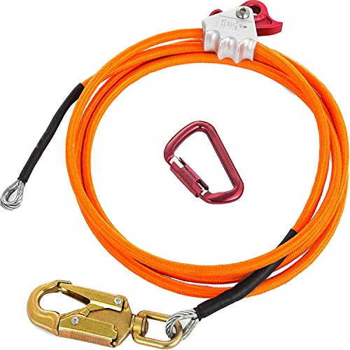 Quisiete Kit de LíNea Flip de NúCleo de Alambre de Acero Cuerda de Posicionamiento de Escalada Ajustable para Arbolistas Escaladores Trepadores de áRboles Al Aire Libre
