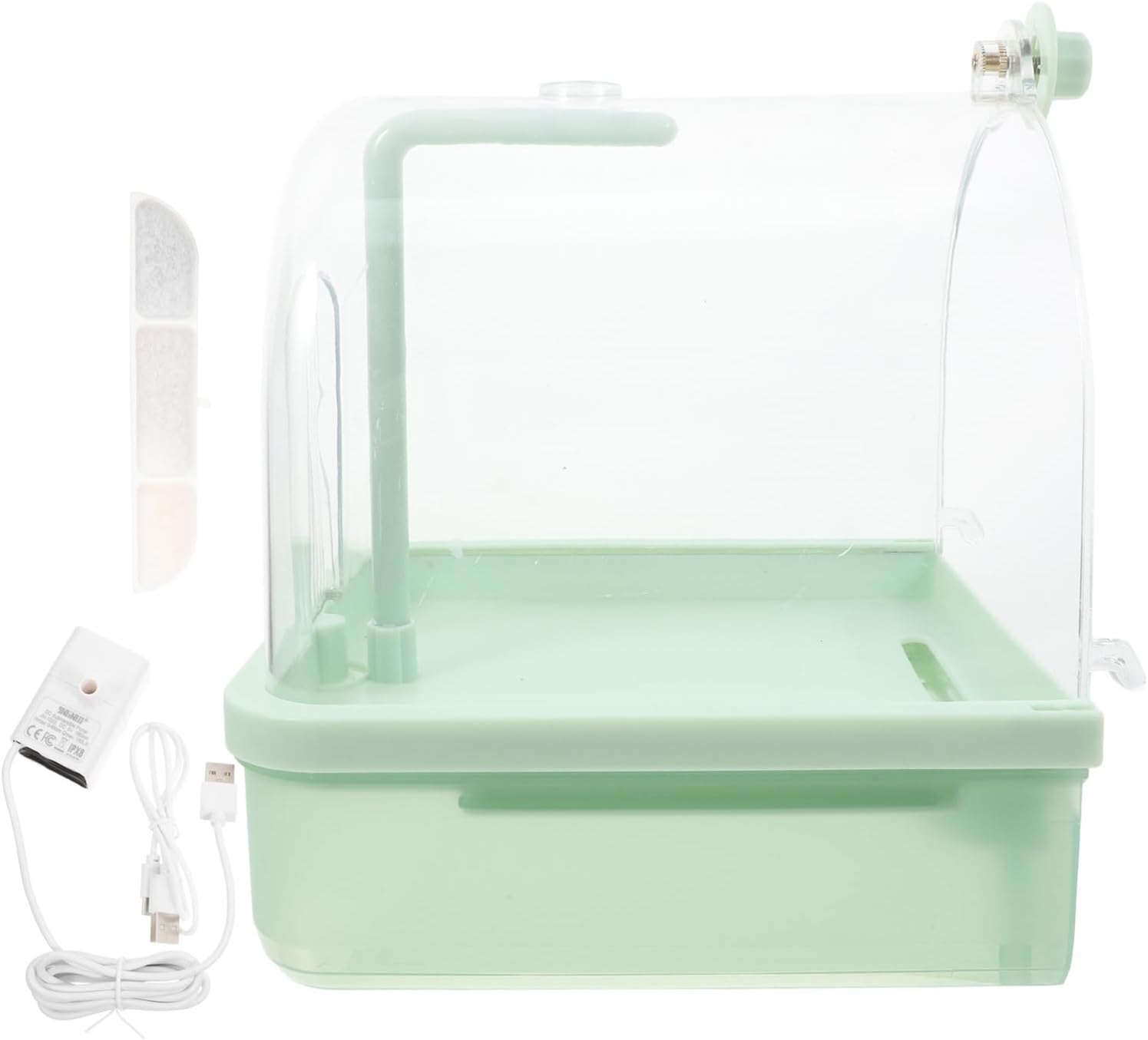 Automatic Bird Bath with Rotating Water Faucet Removable Basin for Parakeets Indoor Bird Accessories for Easy Cleaning Shower Experience