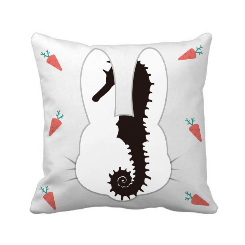 Housse de coussin lapin noir hippocampe en tissu doux lavable